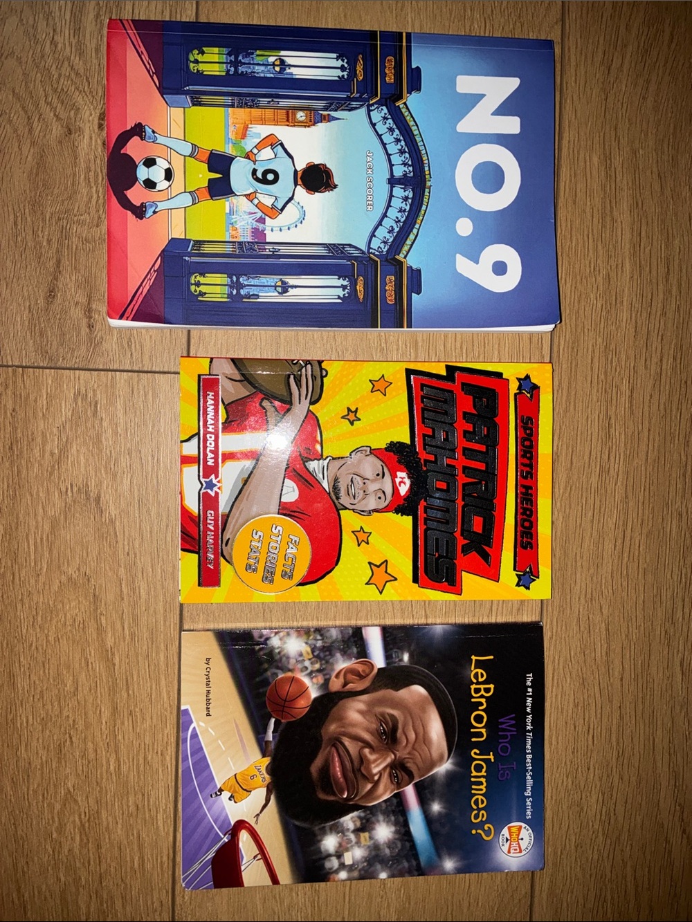 Set of 3 Sports Kids Books (basketball, football, soccer).